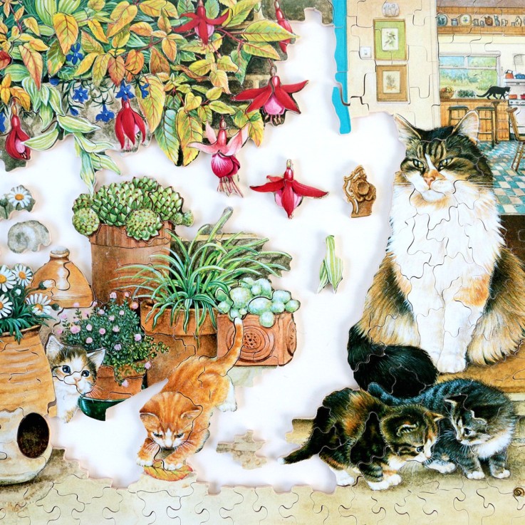 Puzzle en bois 350 pièces Agneatha et ses chatons hc