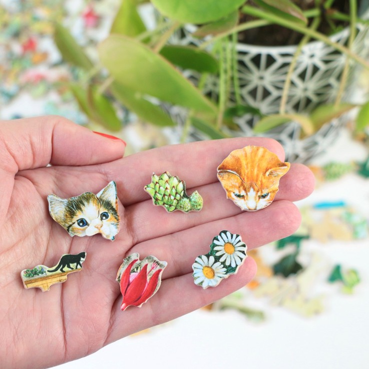 Puzzle en bois 350 pièces Agneatha et ses chatons hc