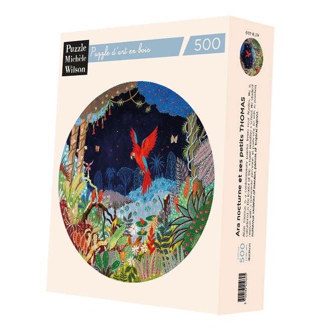 Puzzle en bois 500 pièces Ara nocturne et ses petits hc