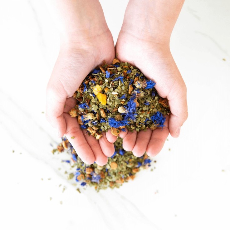 Infusion de maté Bio - Glacé Pomme, Pêche, Fleur de bleuet (70g)