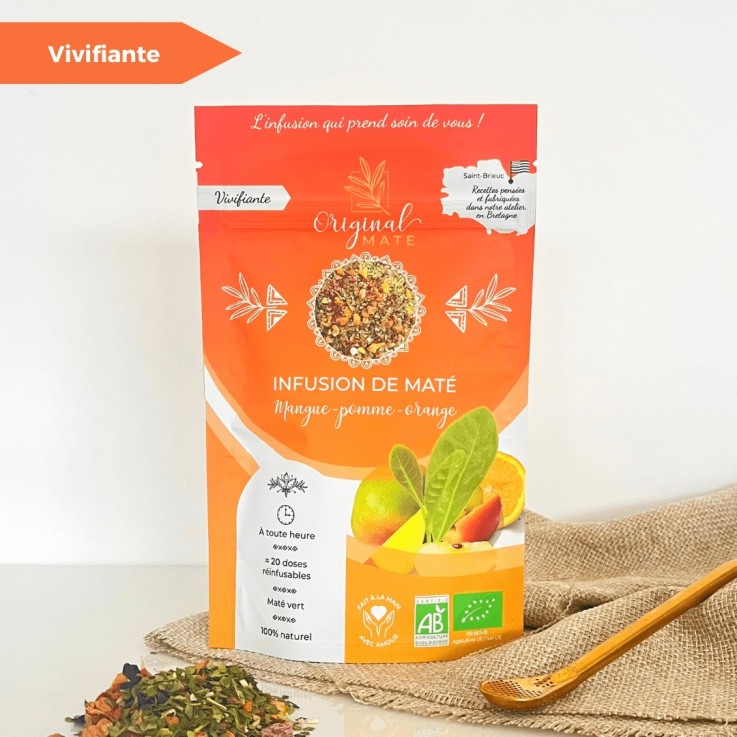 Infusion de maté Bio - Mangue, pomme, orange (70g)