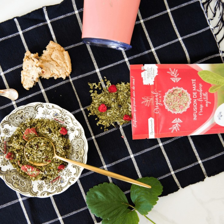 Infusion de maté Bio - Fraise, framboise, myrtille (70g)