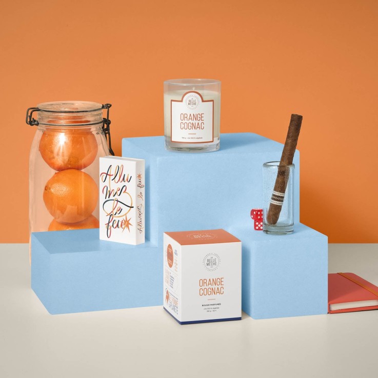 Bougie parfumée orange cognac (190g)