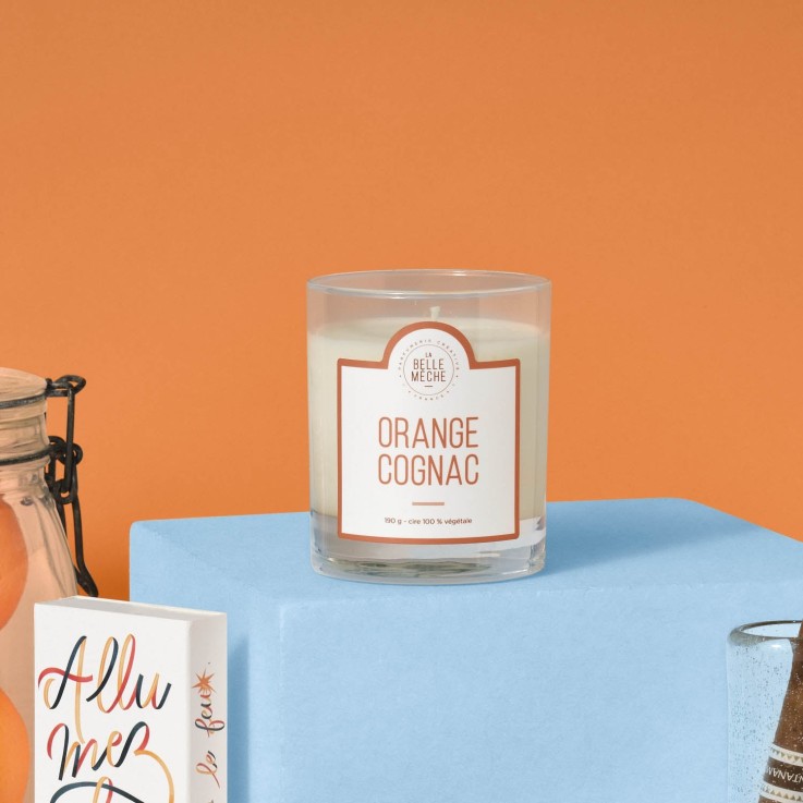 Bougie parfumée orange cognac (190g)