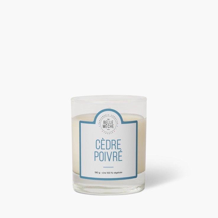 Bougie parfumée cèdre poivré (190g)