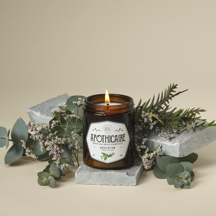 Bougie Apothicaire huile essentielle méditation (150g)
