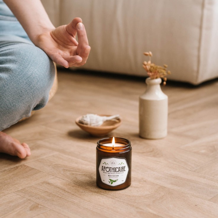Bougie Apothicaire huile essentielle méditation (150g)