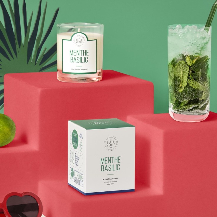 Bougie parfumée menthe basilic (190g)