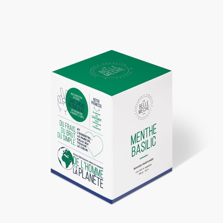 Bougie parfumée menthe basilic (190g)