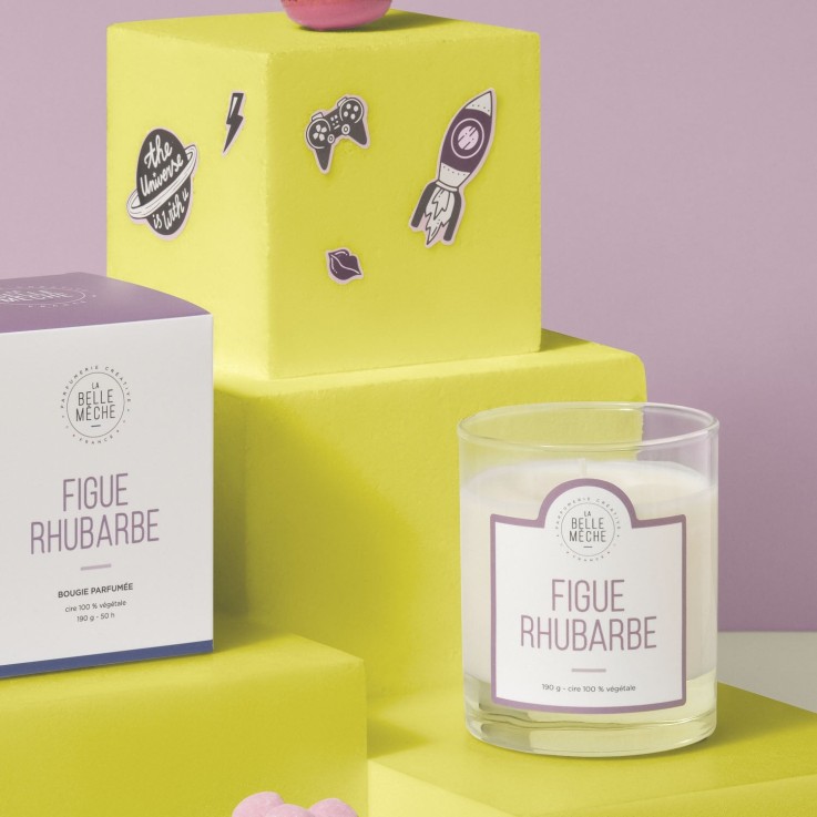 Bougie parfumée figue rhubarbe (190g)