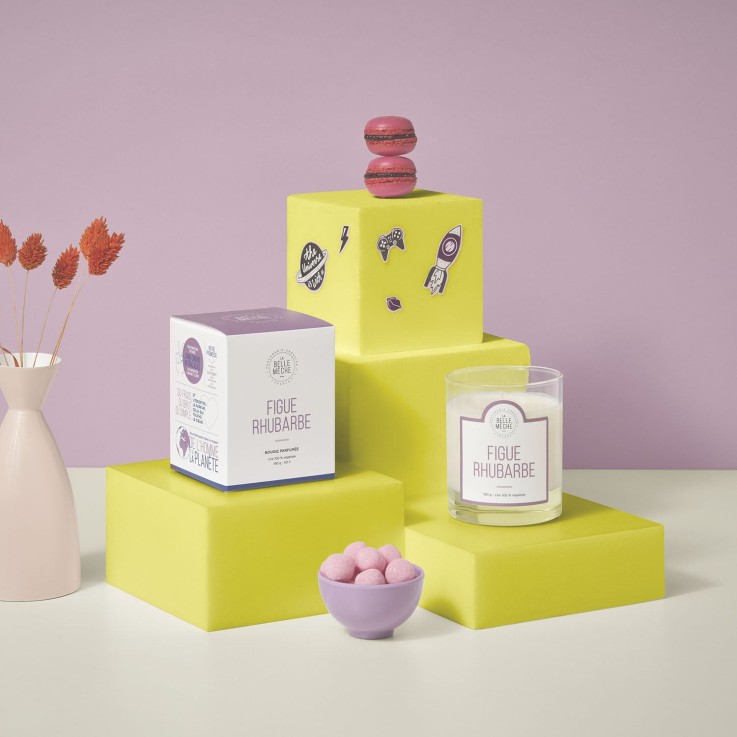 Bougie parfumée figue rhubarbe (190g)