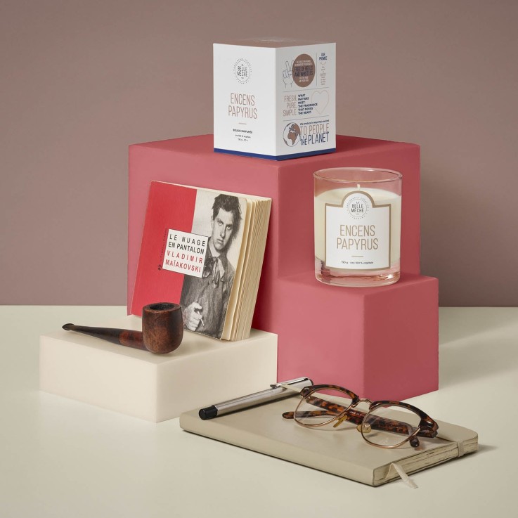 Bougie parfumée encens papyrus (190g)