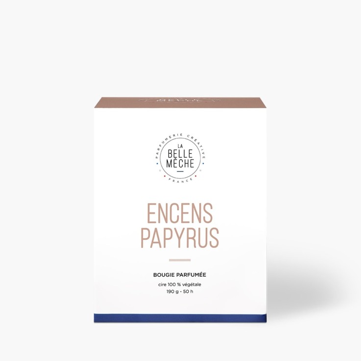 Bougie parfumée encens papyrus (190g)