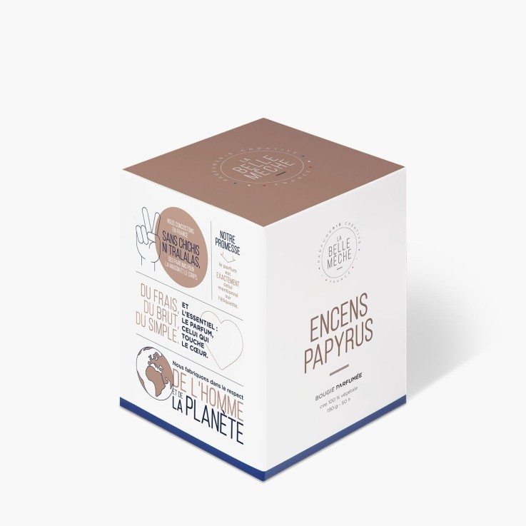 Bougie parfumée encens papyrus (190g)