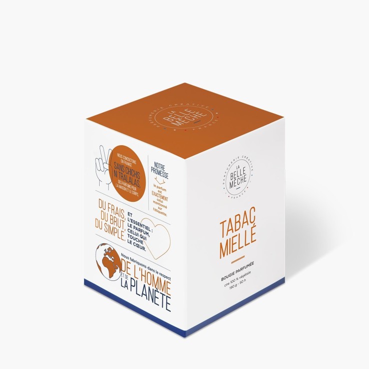 Bougie parfumée tabac miellé (190g)