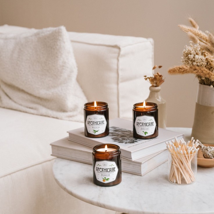 Bougie Apothicaire huile essentielle concentration (150g)