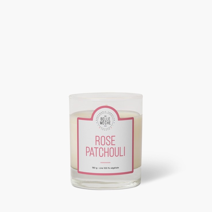 Bougie parfumée rose patchouli (190g)