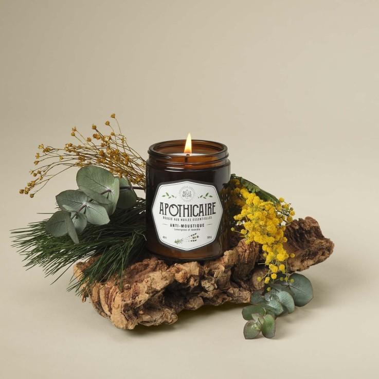 Bougie Apothicaire huile essentielle anti-moustique (150g)
