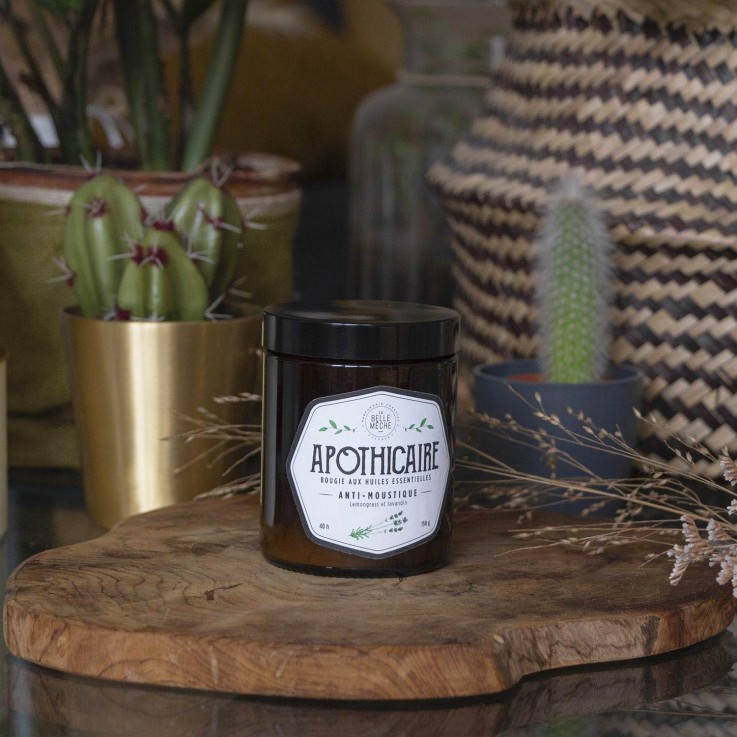 Bougie Apothicaire huile essentielle anti-moustique (150g)