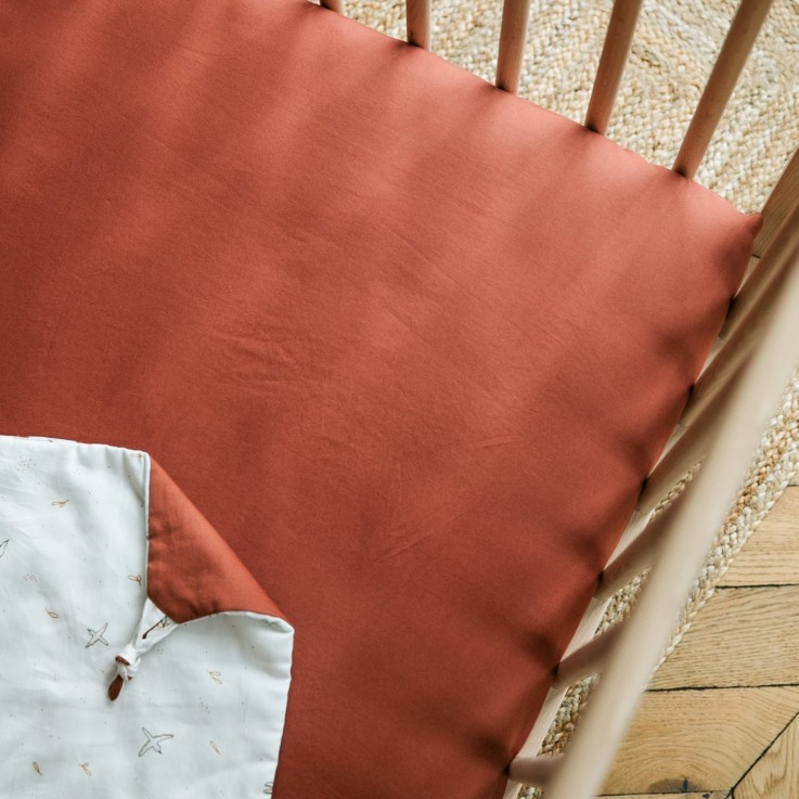 Drap housse pur Coton Bio pour lit bébé