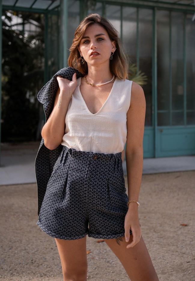 Short jacquard taille haute Eivissa Matière recyclée