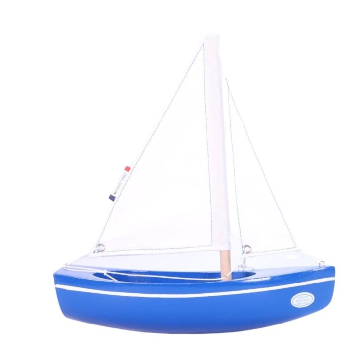 Sloop Bleu - Voilier en Bois de 21 cm pour Enfants
