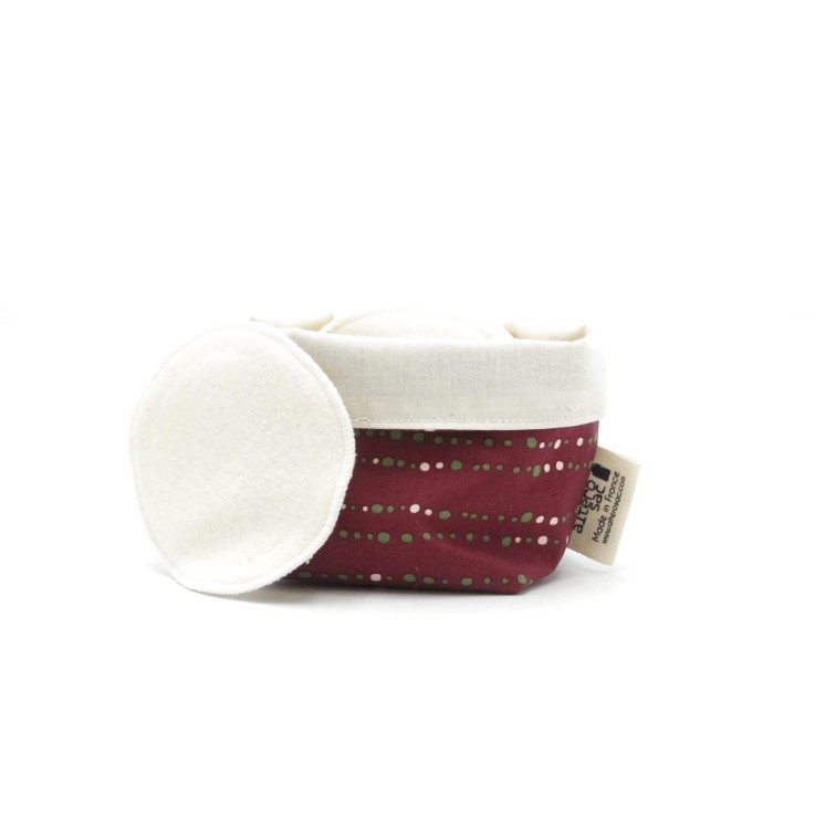 Coton démaquillant lavable en Coton Bio avec panier x 10