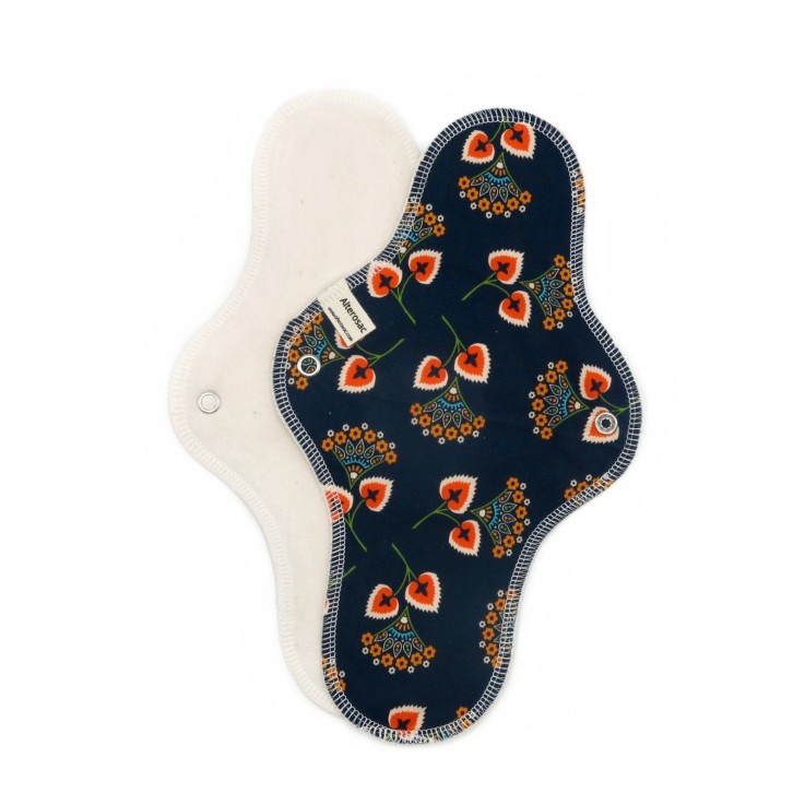 Serviette hygiénique lavable en Coton Bio L (flux abondant)