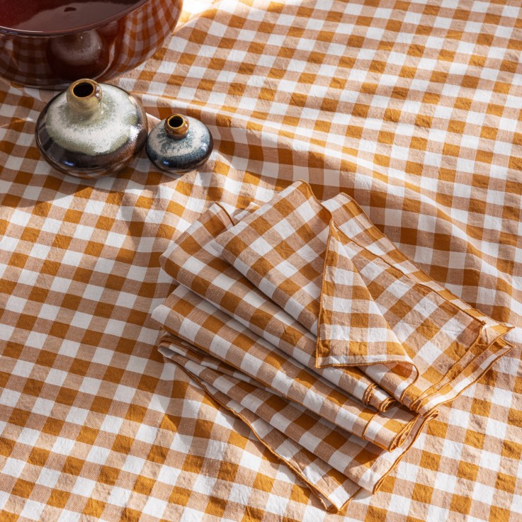 Nappe de table Passion Vichy en chanvre