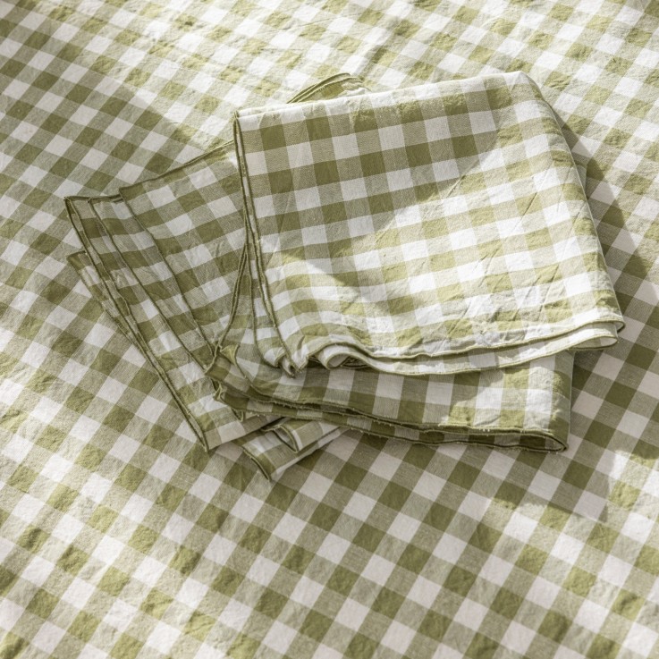 Serviette de table Passion Vichy en chanvre