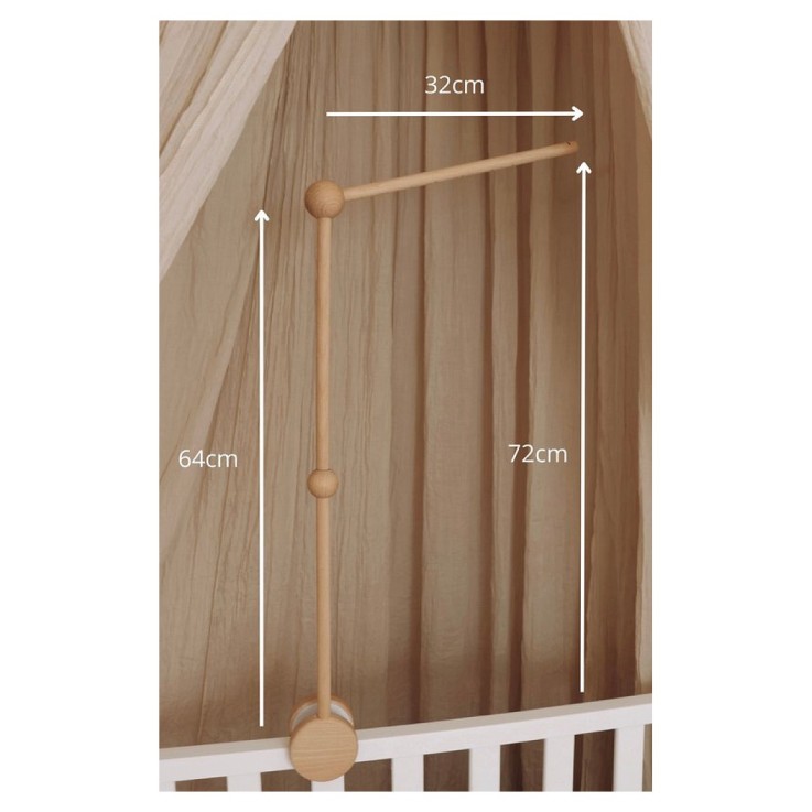 Support Fixe pour mobile de bébé en bois - 60 cm