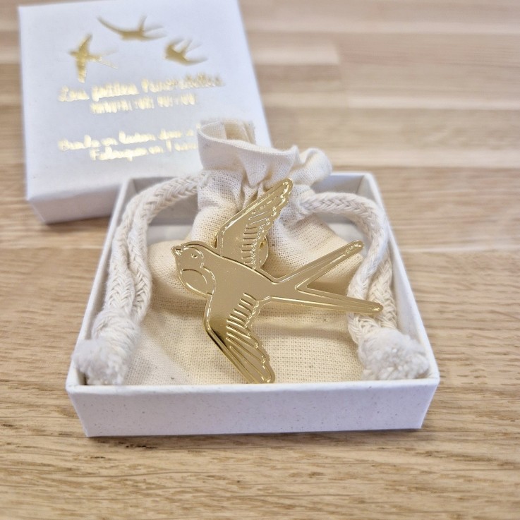 Pin’s laiton doré – Hirondelle