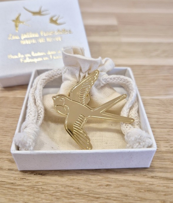 Pin’s laiton doré – Hirondelle