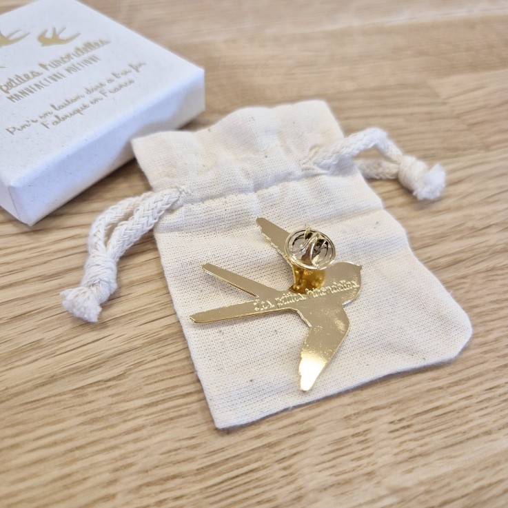 Pin’s laiton doré – Hirondelle