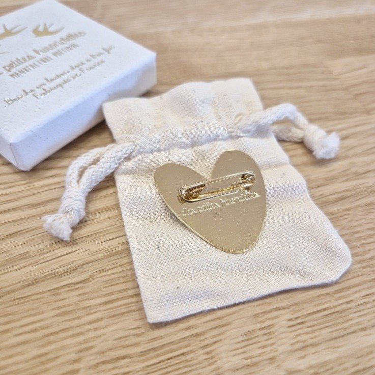 Broche laiton doré – Cœur