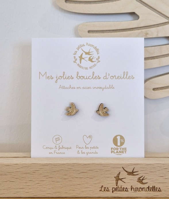 Boucles d’oreilles en bois...