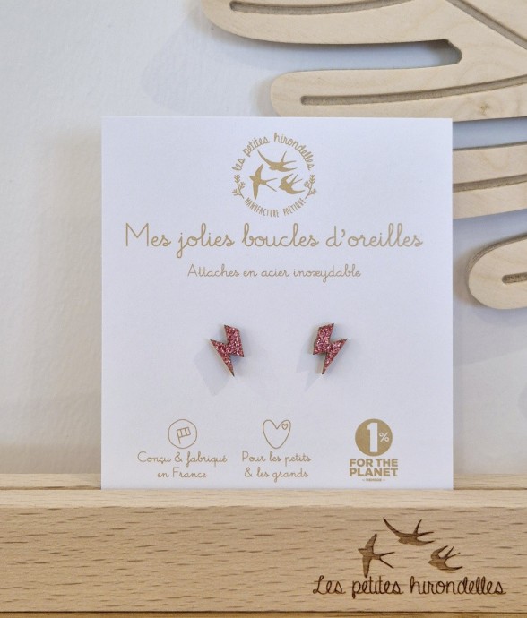 Boucles d’oreilles en bois...