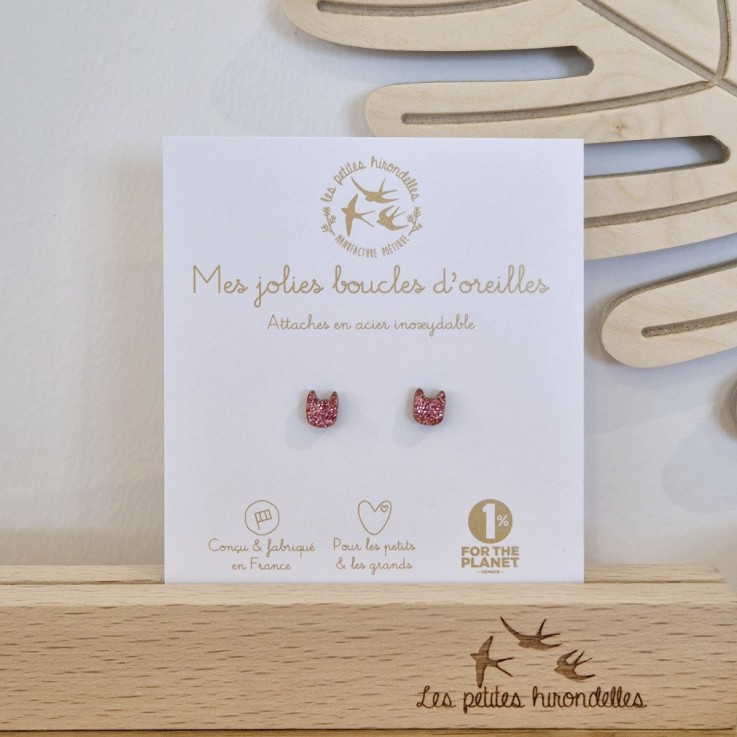 Boucles d’oreilles pailletées – Chats