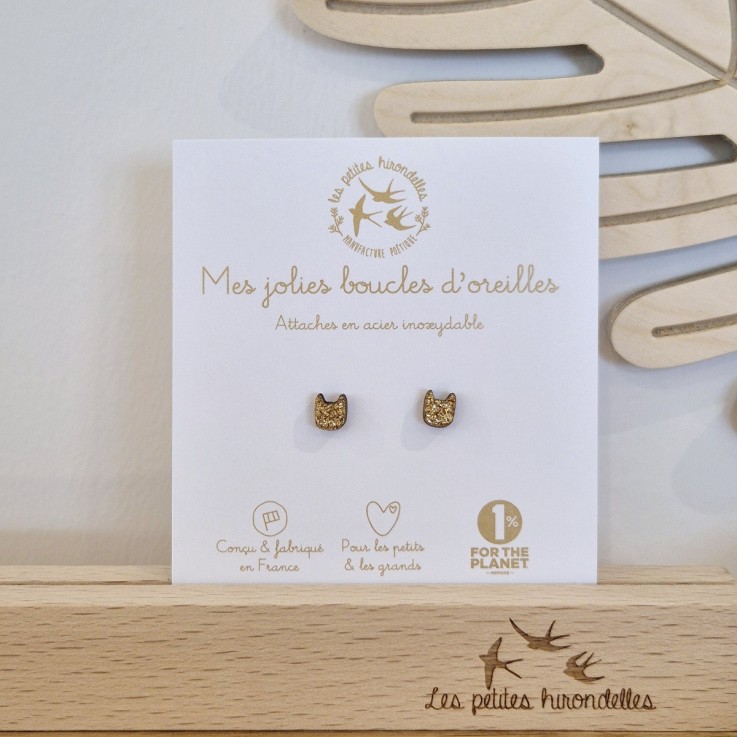 Boucles d’oreilles pailletées – Chats