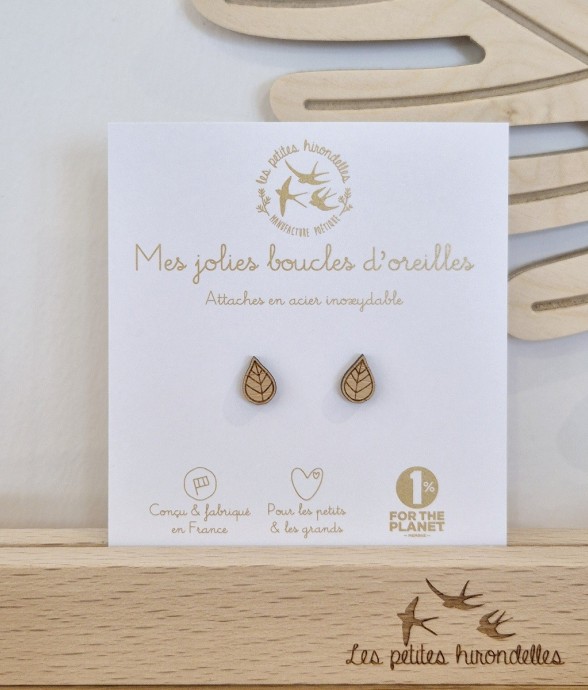 Boucles d’oreilles en bois...