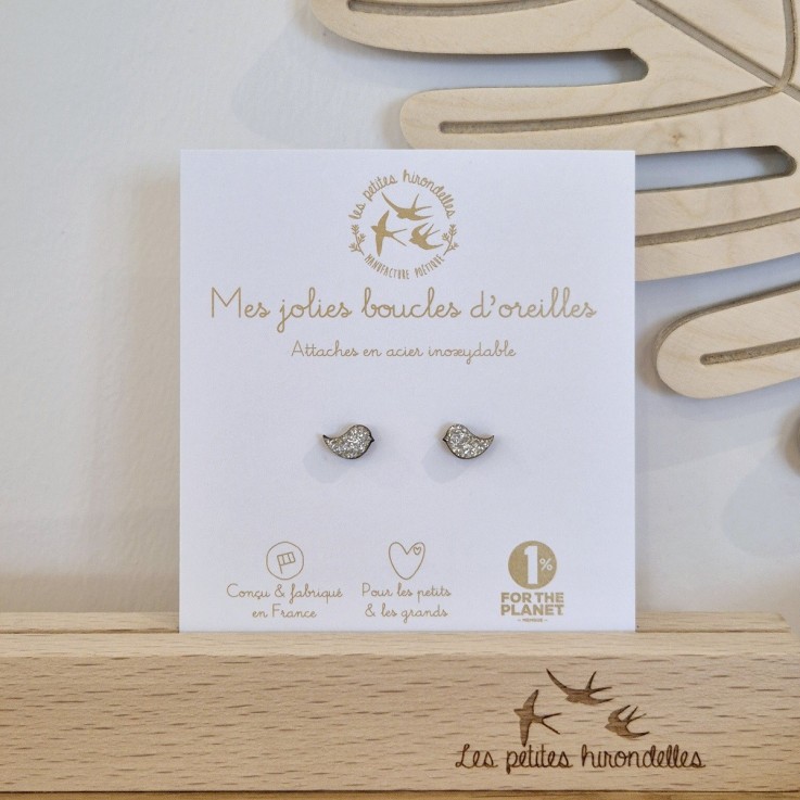 Boucles d’oreilles pailletées – Oiseaux