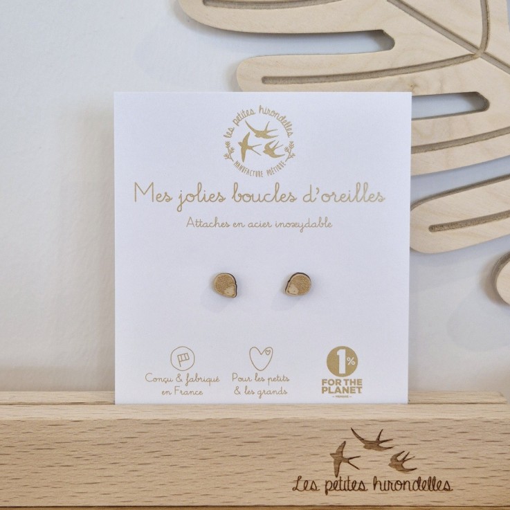 Boucles d’oreilles en bois – Hérissons
