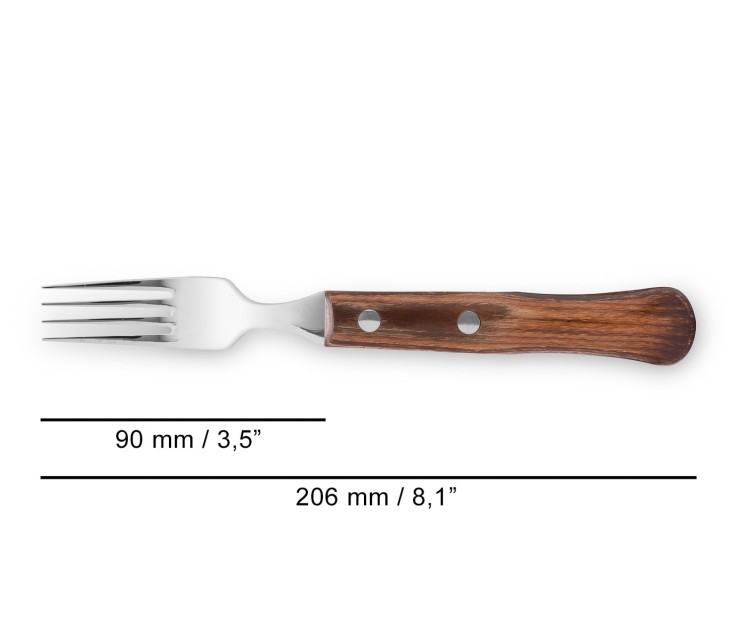 Fourchette à steak en bois de hêtre Acier inoxydable (inox) 20,6 cm