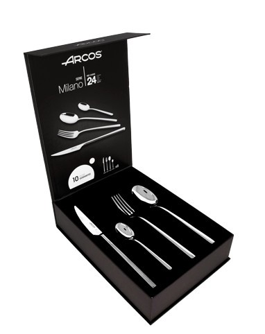Coffret couverts de table - 24 Pièces Série Milano Acier inoxydable (inox)
