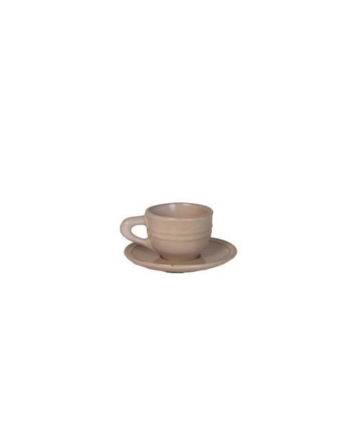 Tasse à café et soucoupe Mira en grès