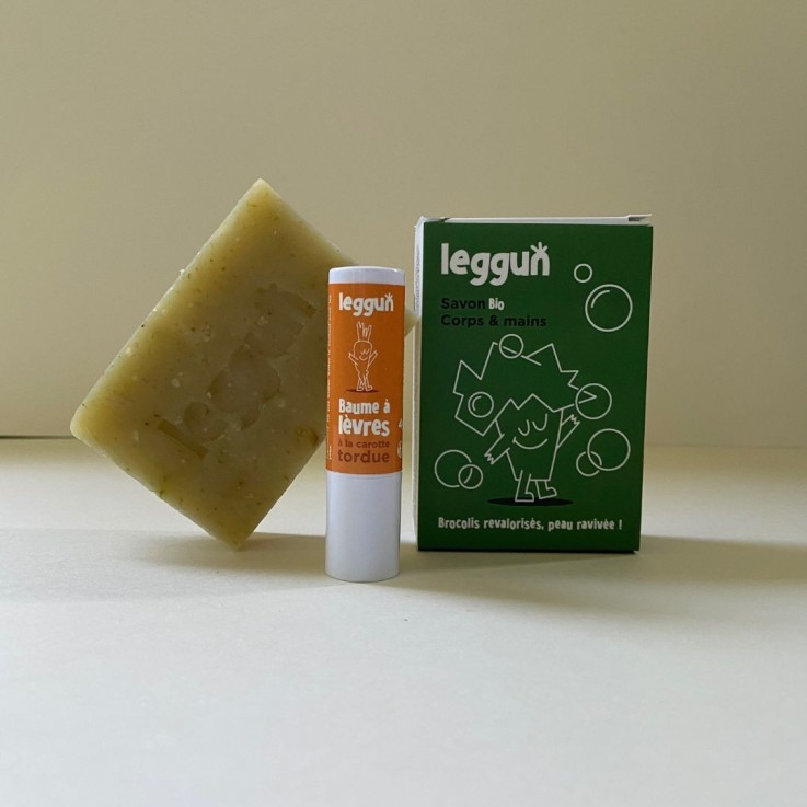 Baume à lèvres + savon au brocoli joufflu bio