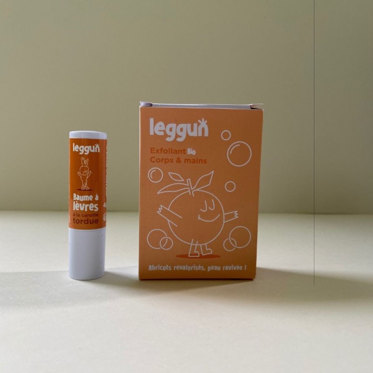Baume à lèvres + exfoliant à l'abricot biscornu bio