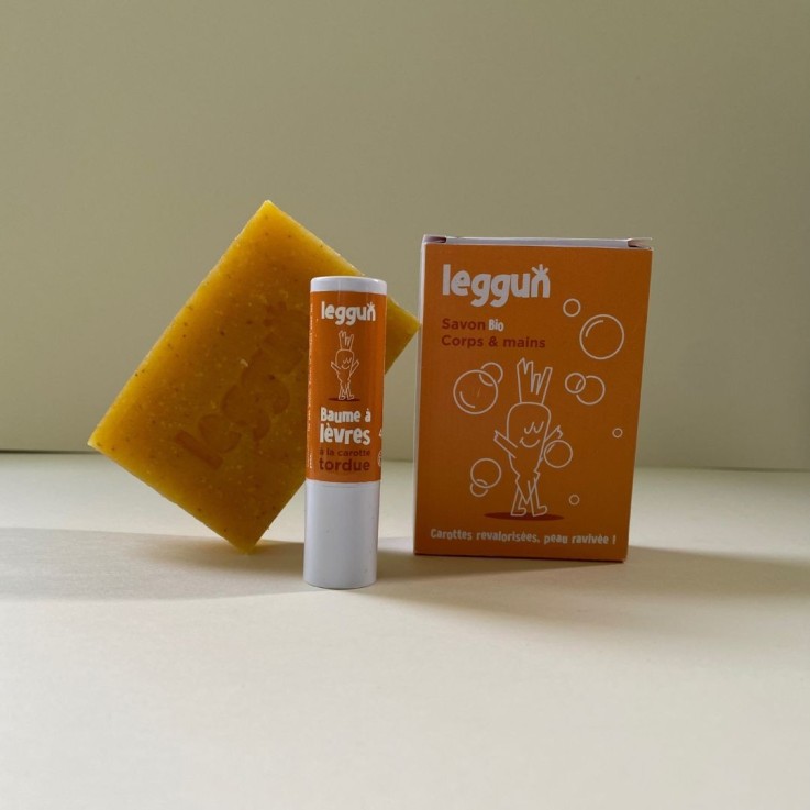 Baume à lèvres + savon à la carotte tordue bio