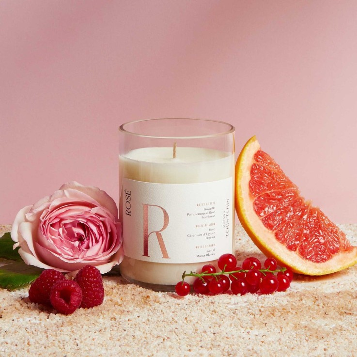 Bougie parfumée Rosé (250g)