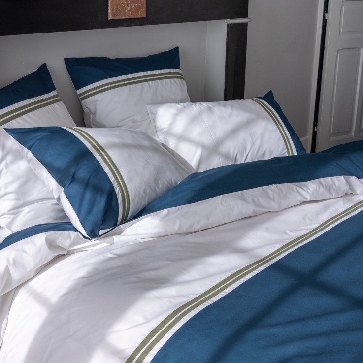 Housse de couette Esprit Couture en percale de Coton lavé